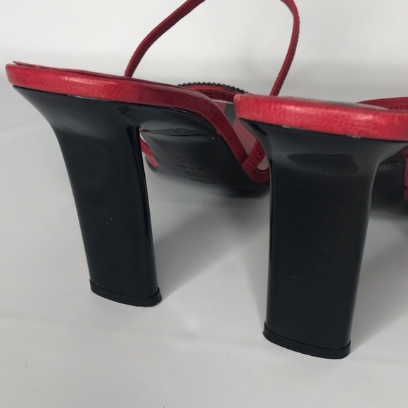 Lerre Heel Women’s 7.5 Cocktail Red Rhinestone Embellished Sleek Black Sleek - Picture 9 of 14